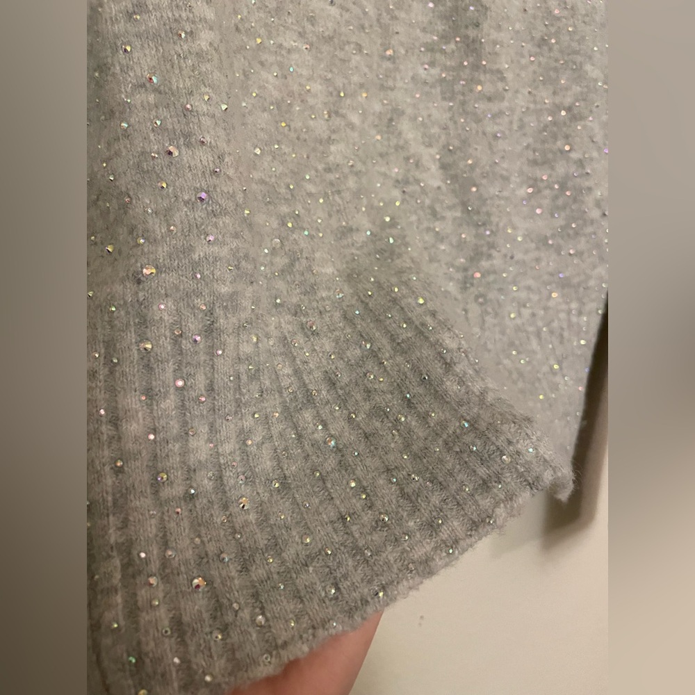 J. Crew Light Gray Gemstone Sweater